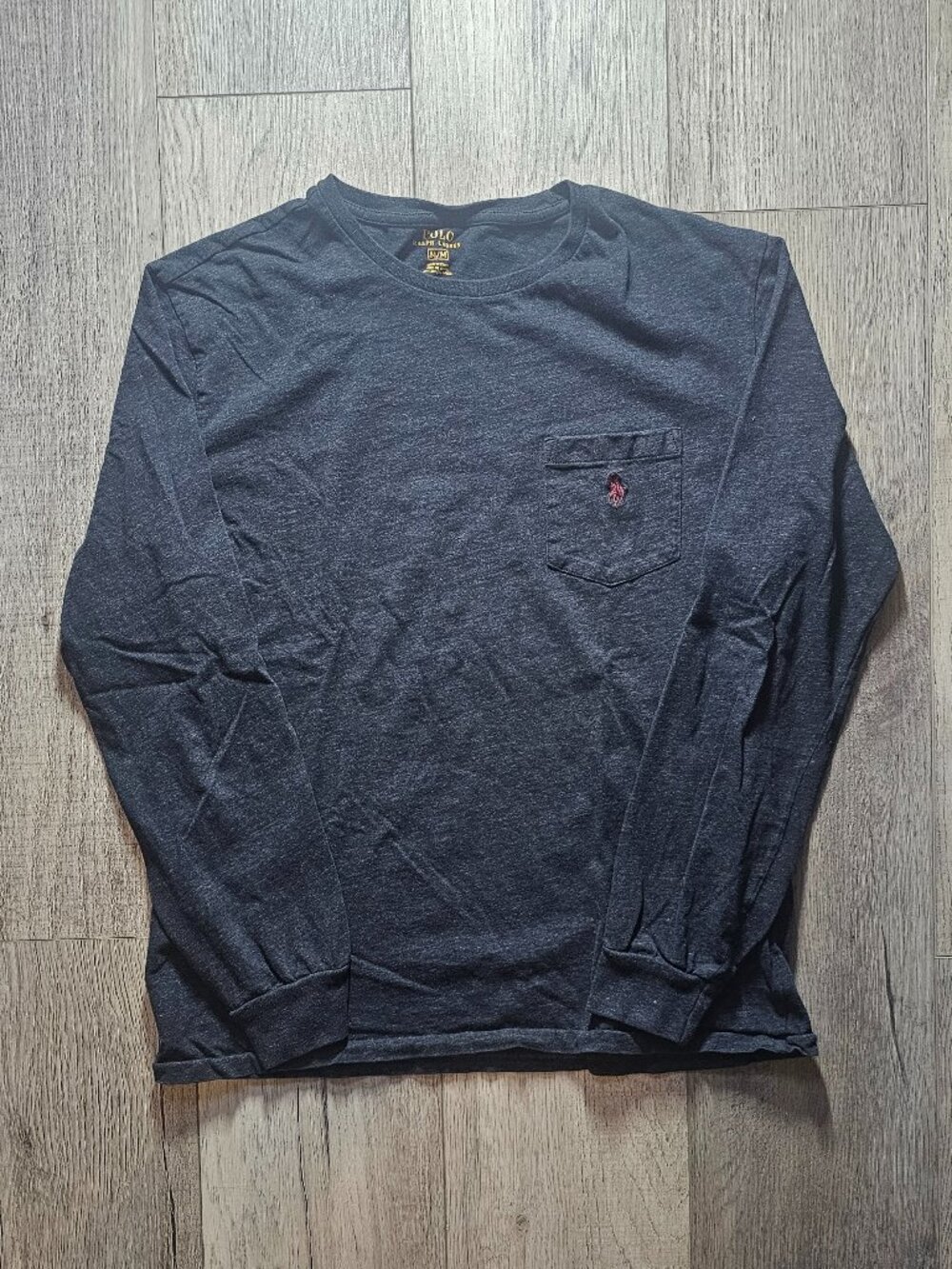 Polo Ralph Lauren Men´s Long Sleeve Pocket T-Shirt Heather Dark Charcoal Size M